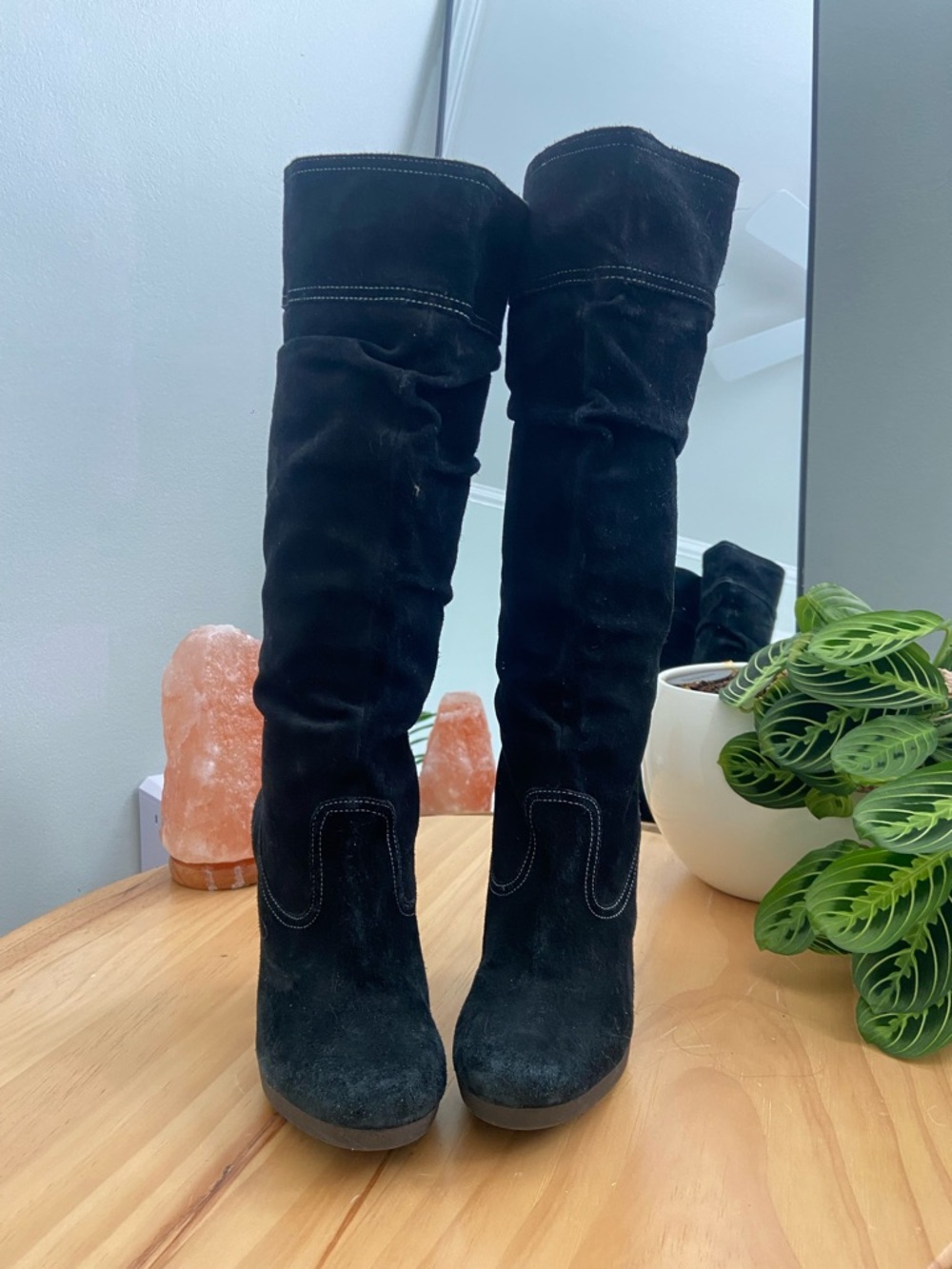 Michael Kors Black Suede Over-the-Knee Boots